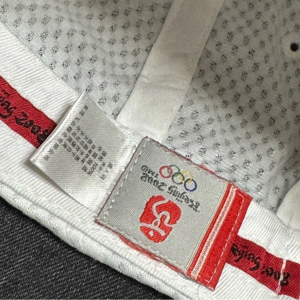 Beijing 2008 Olympics 100% Polyester Velcro White Cap